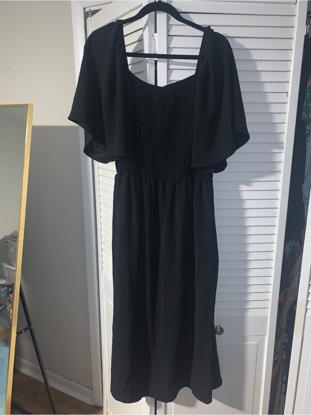 B Collection by Bobeau Plus Size Women’s Smocked Flutter Sleeve Midi Dress
